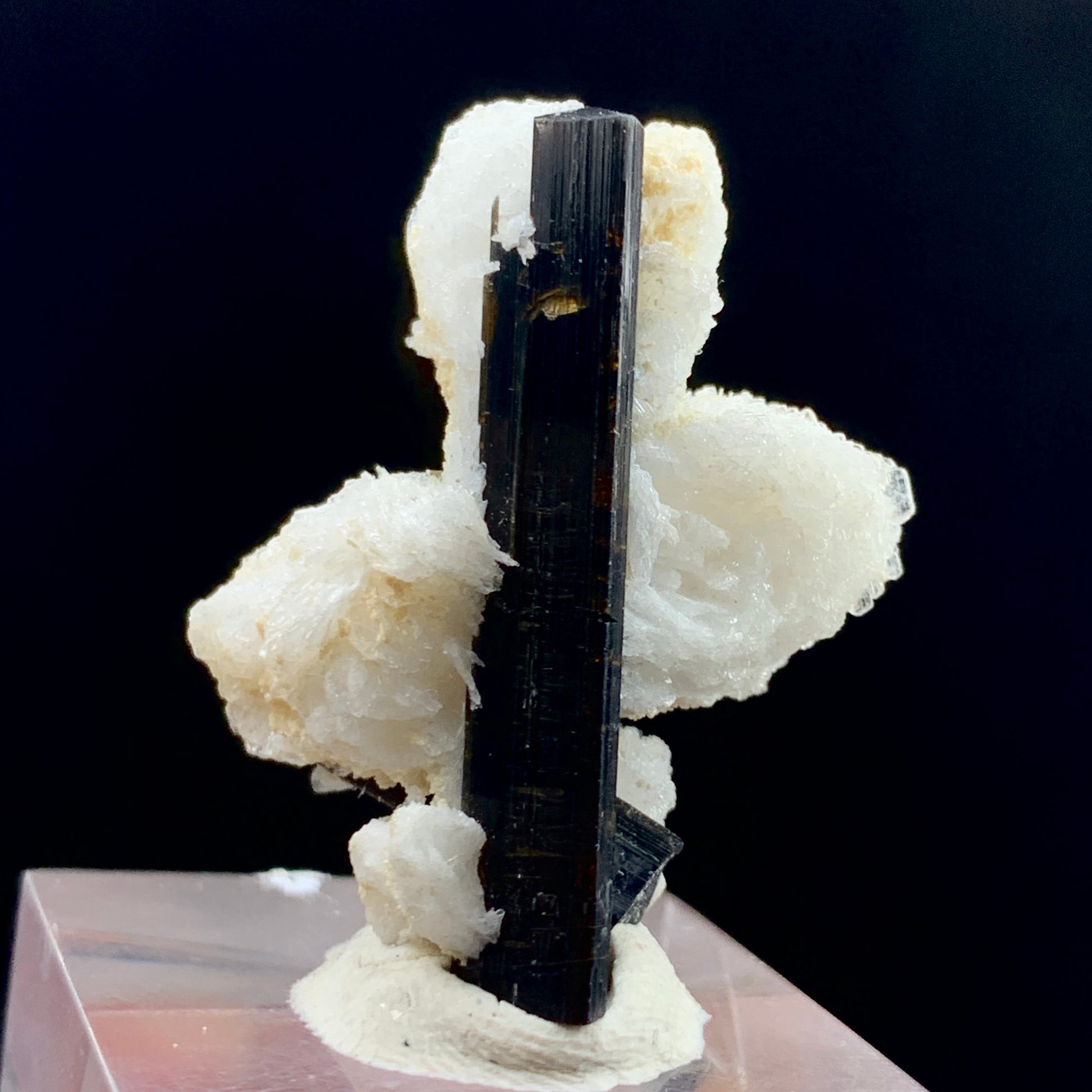 Schorl Tourmaline, Epidote Inclusion, 44.7 Carats, Albite Matrix, Pakistan Mineral, Black Tourmaline, Collector Specimen, Aesthetic Cluster, Miniature Specimen, Grounding Stone, Feldspar, Mineral Association, Crystal Dimensions