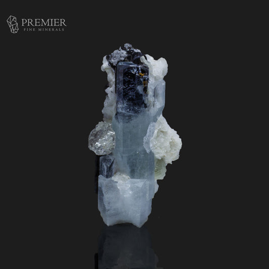 Aquamarine, Black Tourmaline, Schorl, Feldspar, Skardu Pakistan, 9.9g, Mineral Specimen, Matrix Specimen, Natural Crystal, Himalayan Minerals, Beryl