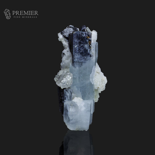 Blue Aquamarine with Black Tourmaline on Feldspar – Skardu Pakistan
