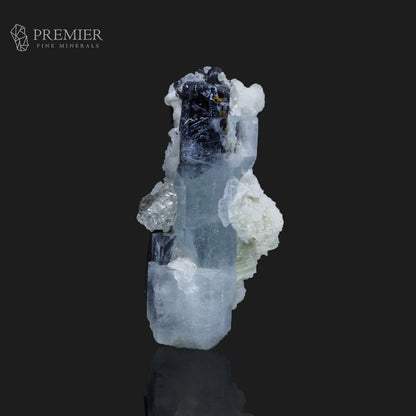 Blue Aquamarine with Black Tourmaline on Feldspar – Skardu Pakistan