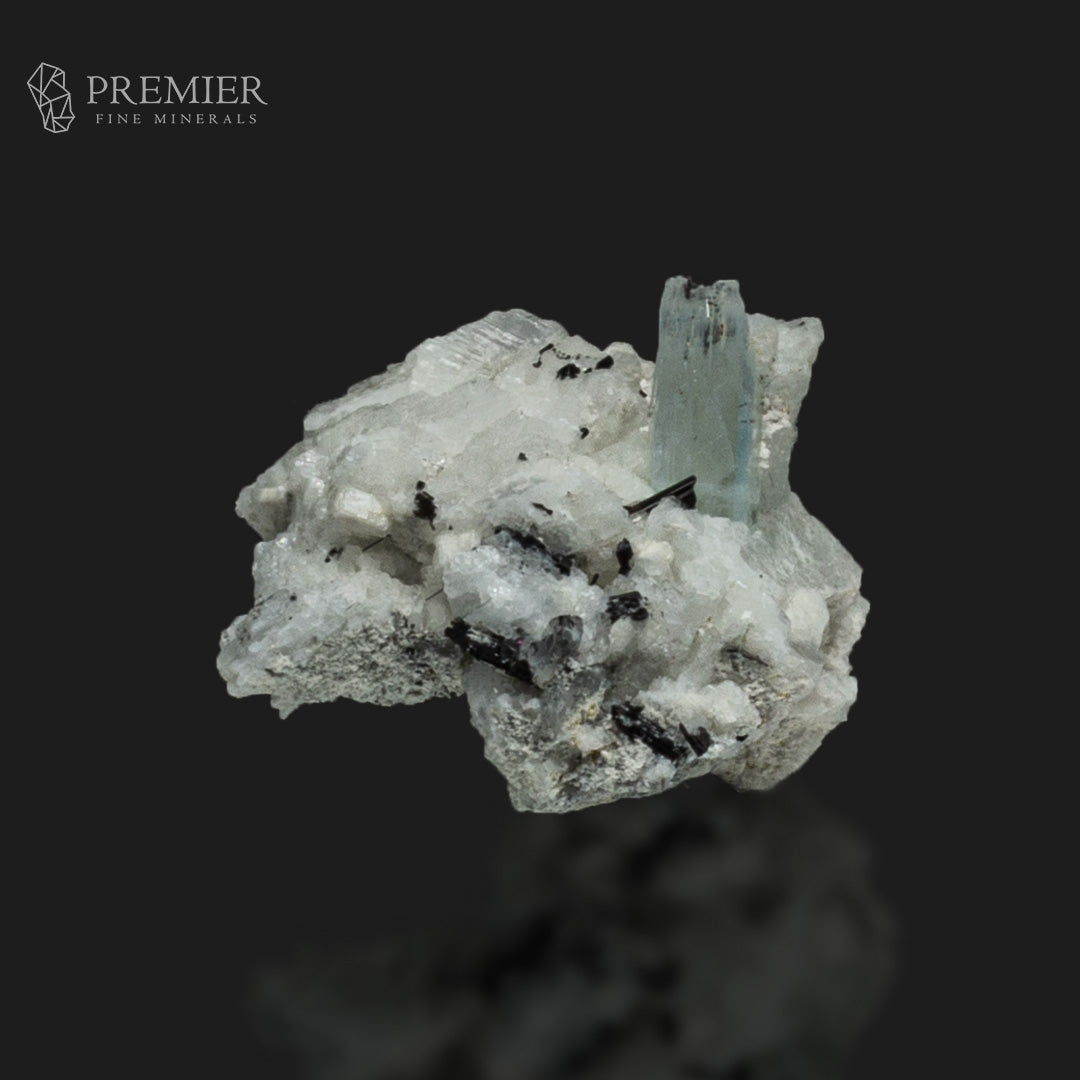 Etched Aquamarine with Schorl on Feldspar – Pakistan