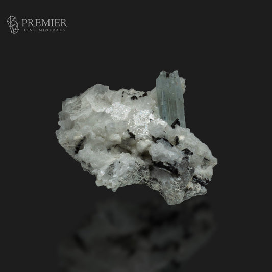 Etched Aquamarine with Schorl on Feldspar – Pakistan