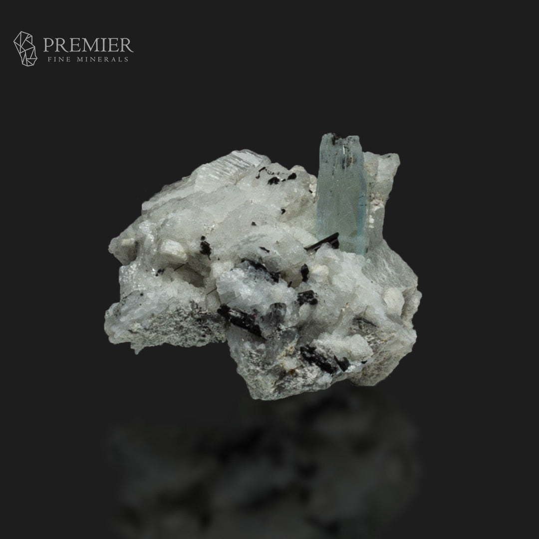 Etched Aquamarine with Schorl on Feldspar – Pakistan