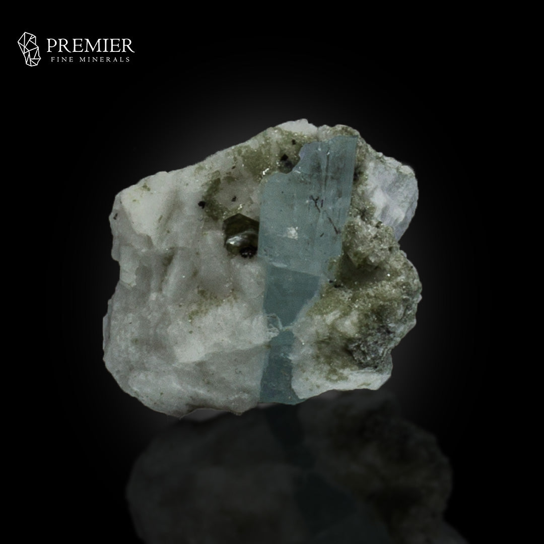 Etched Aquamarine with Mica on Feldspar Matrix – Pakistan