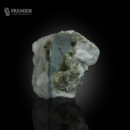 Etched Aquamarine with Mica on Feldspar Matrix – Pakistan