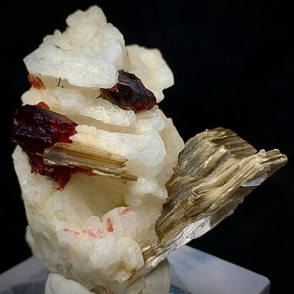 Rhodolite Garnet, Garnet in Matrix, Pakistan Mineral, Heart Chakra, Feldspar, Mica, Pegmatite Mineral, Collector Specimen, Miniature Specimen, Gemstone Crystal, Mineral Association