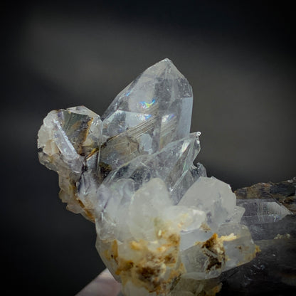 Brookite Crystal, Quartz Cluster, Rare Mineral,  Brookite on Quartz, Collector Specimen, High Energy, Miniature Specimen, Mineral Association, Crystal Dimensions, Natural Specimen, Investment Stone