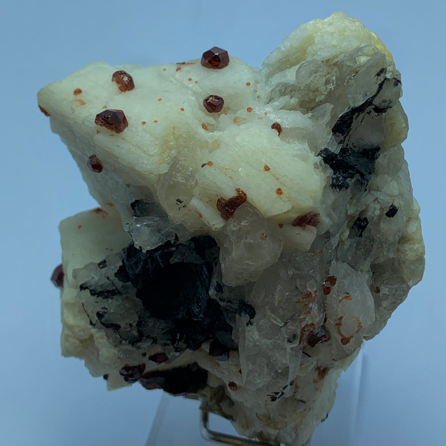 Red Garnet, Black Tourmaline, Feldspar Matrix, Tourmaline Garnet, Pakistan Specimen, Raw Crystal, Mineral Cluster, Collector Grade, Protection Crystal, Garnet on Matrix