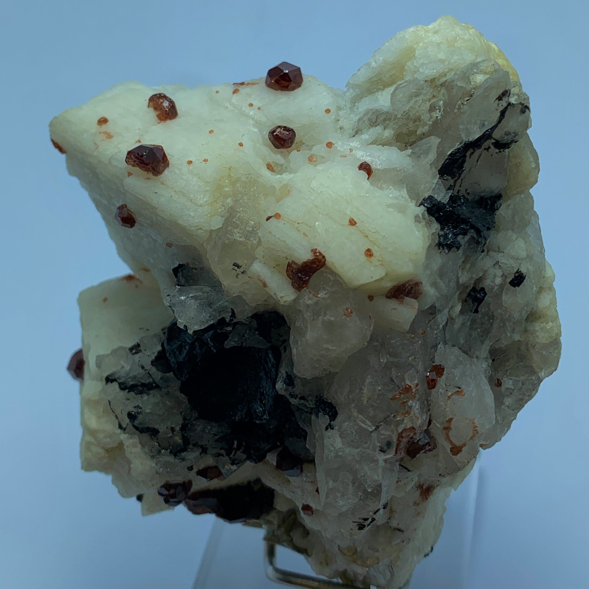 Red Garnet, Black Tourmaline, Feldspar Matrix, Tourmaline Garnet, Pakistan Specimen, Raw Crystal, Mineral Cluster, Collector Grade, Protection Crystal, Garnet on Matrix