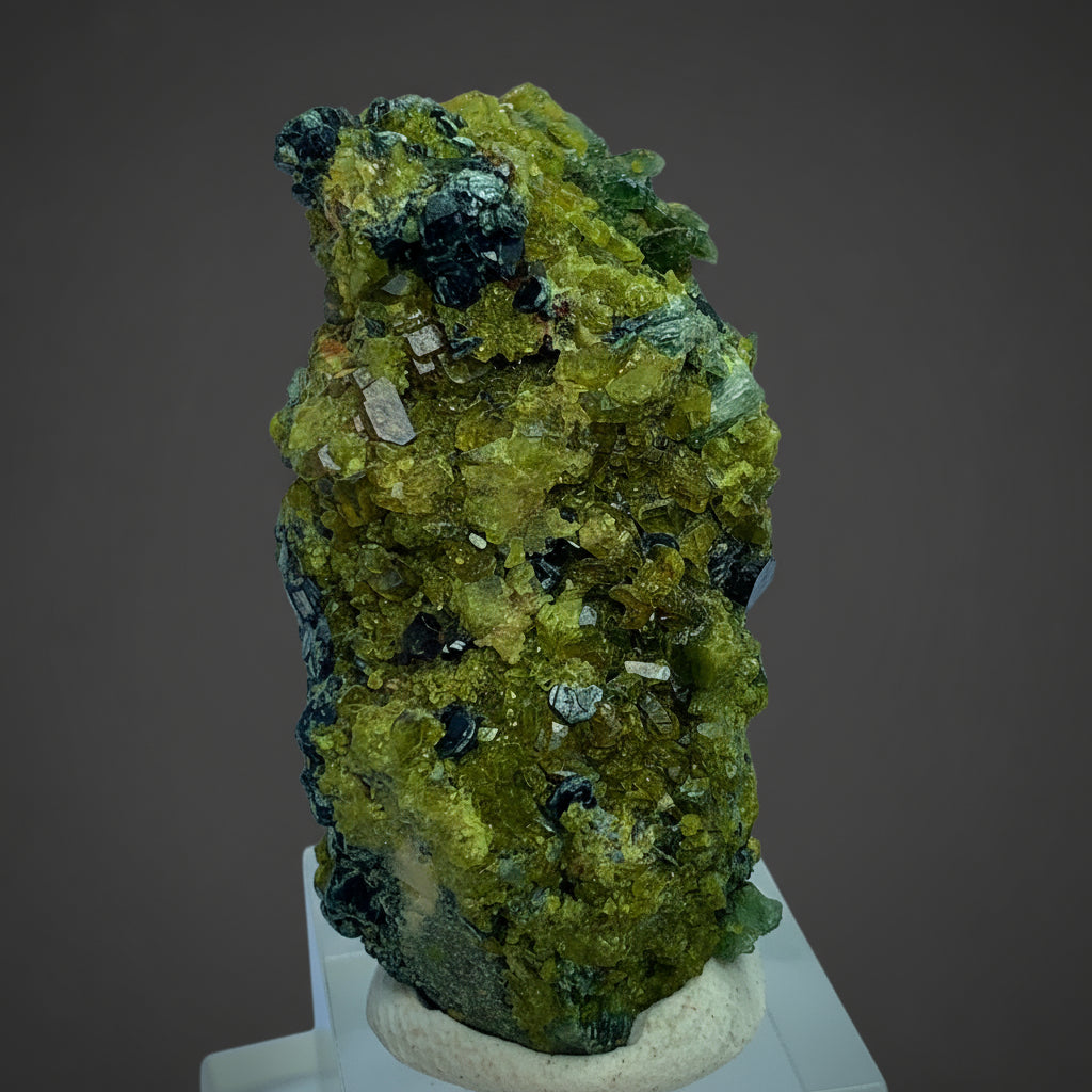 Vesuvianite Crystal, Diopside, Rainbow Magnetite, Iron Mica, 212 Carat, Pakistan Mineral, Complex Cluster, Idocrase, Iridescent Magnetite, Rare Mineral