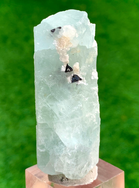 53 Grams Natural Etched Blue Aquamarine Etched Termination Crystal from Pakistan