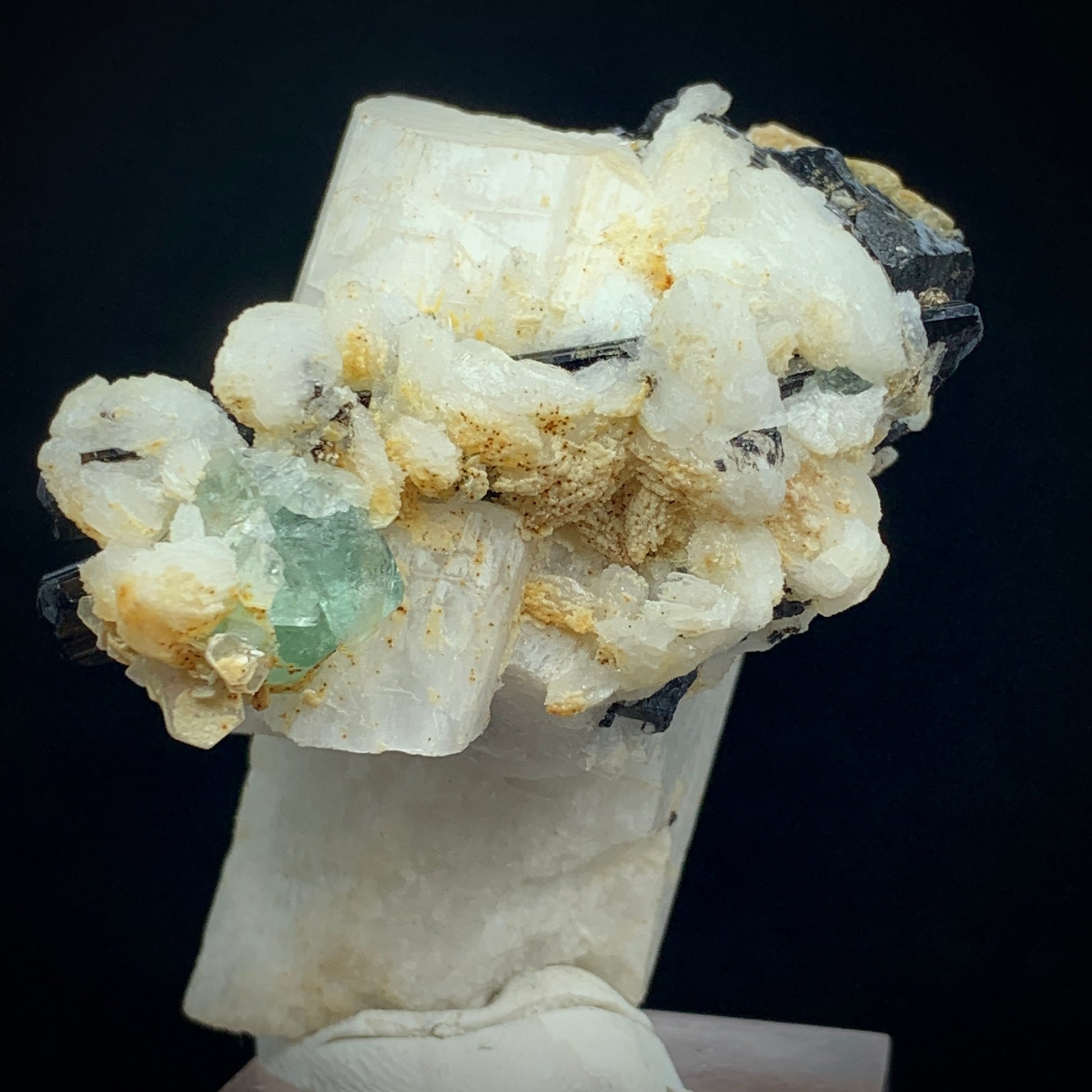 Fluorite Crystal, Schorl, Black Tourmaline, Feldspar Matrix, 605 Carat, Skardu Pakistan, Large Specimen, Collector Grade, Investment Mineral, Aesthetic Cluster