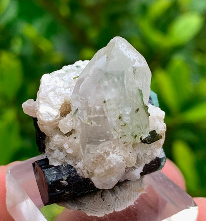 Natural Bluecap Tourmaline Bunches of Crystal with Quartz Terminated Crystal, Lepidolite and Mica Matrix