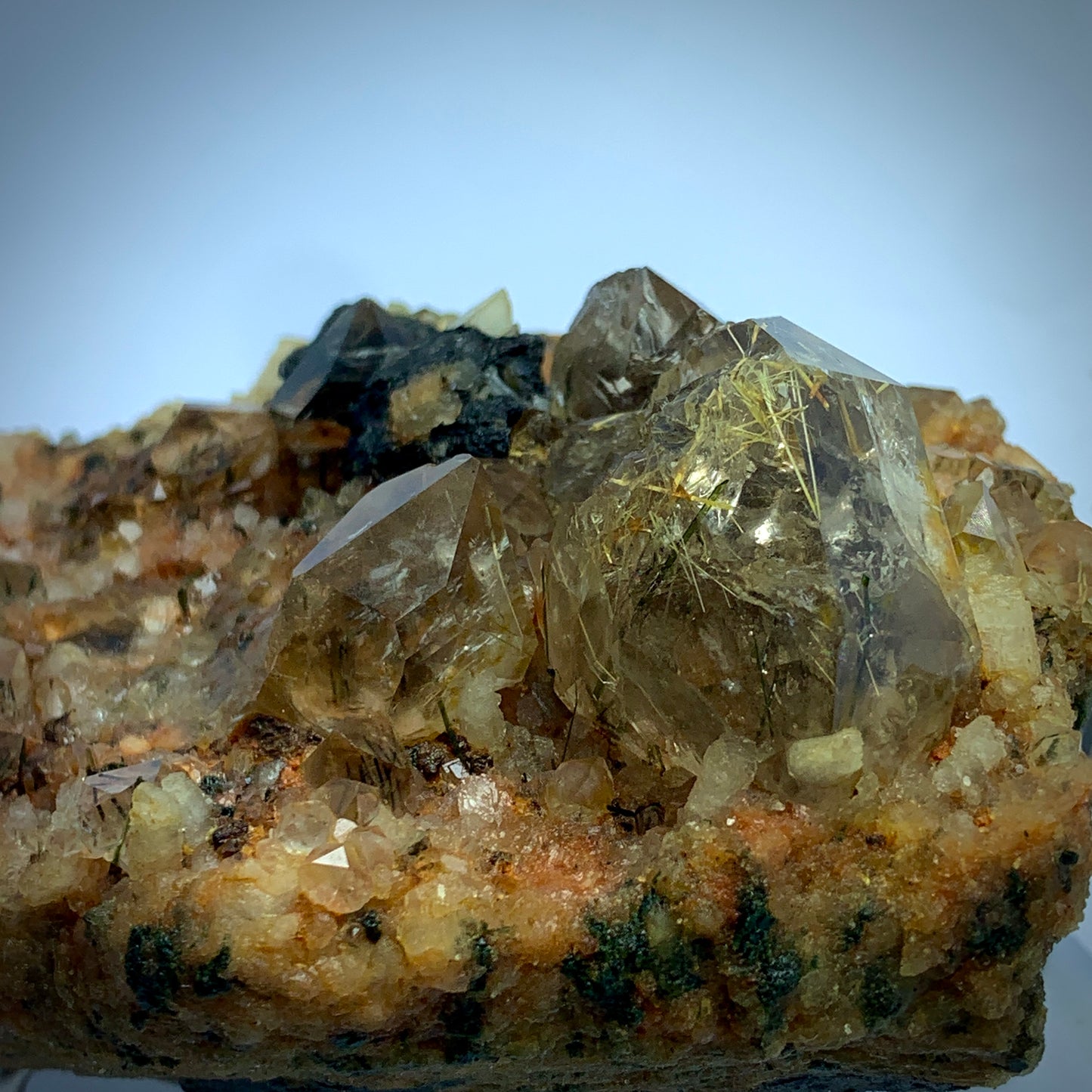 Rutilated Quartz, AAA Grade, Lepidolite Matrix, 450 Grams, Silver Rutile, Gold Rutile, Copper Rutile, Rare Rutile, Multi-Color Rutile, Collector Specimen