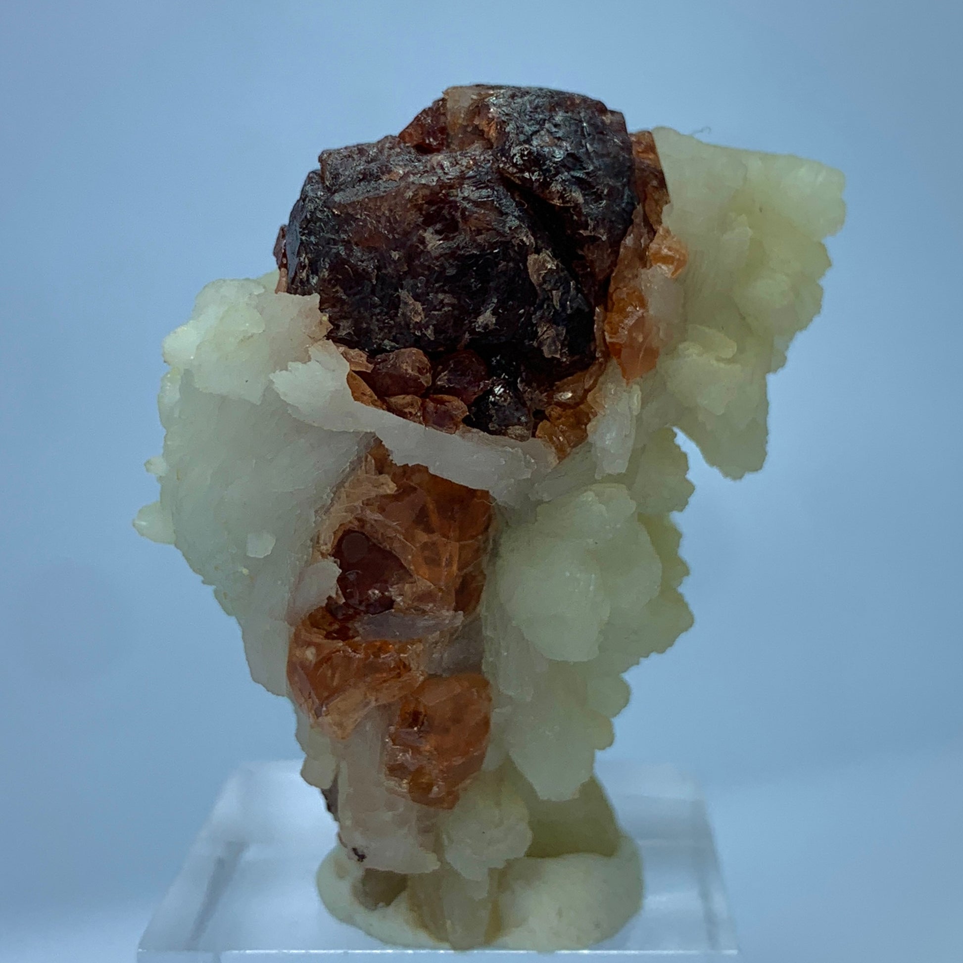 Rhodolite Garnet, Garnet Crystals, 215 Carats, Mushroom Crystal, Feldspar Matrix, Pakistan Mineral, Pink Garnet, Collector Specimen, Aesthetic Cluster, Heart Chakra, Pegmatite Mineral, Unique Mineral, Crystal Dimensions