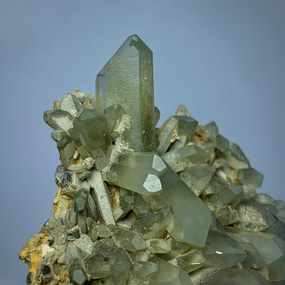Chlorite Quartz, Green Quartz, 725 Carats, 145 Grams, Pakistan Mineral, Crystal Cleansing, Heart Chakra, Quartz Cluster, Collector Specimen, Aesthetic Cluster, Chlorite Inclusion,