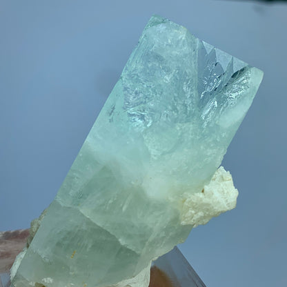 Etched Aquamarine, Albite Matrix, 256 Carats, Pakistan Mineral, Beryl Crystal, Rare Mineral, Natural Etching, Collector Specimen, Aesthetic Cluster, Pegmatite Mineral, Throat Chakra, Crystal Dimensions, Mineral Association