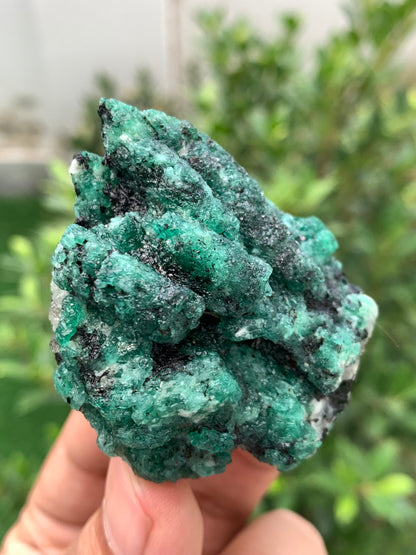 Natural Green Emerald on Matrix from Chitral Pakistan – Rough Emerald Cluster Specimen – Collector Mineral – 86g