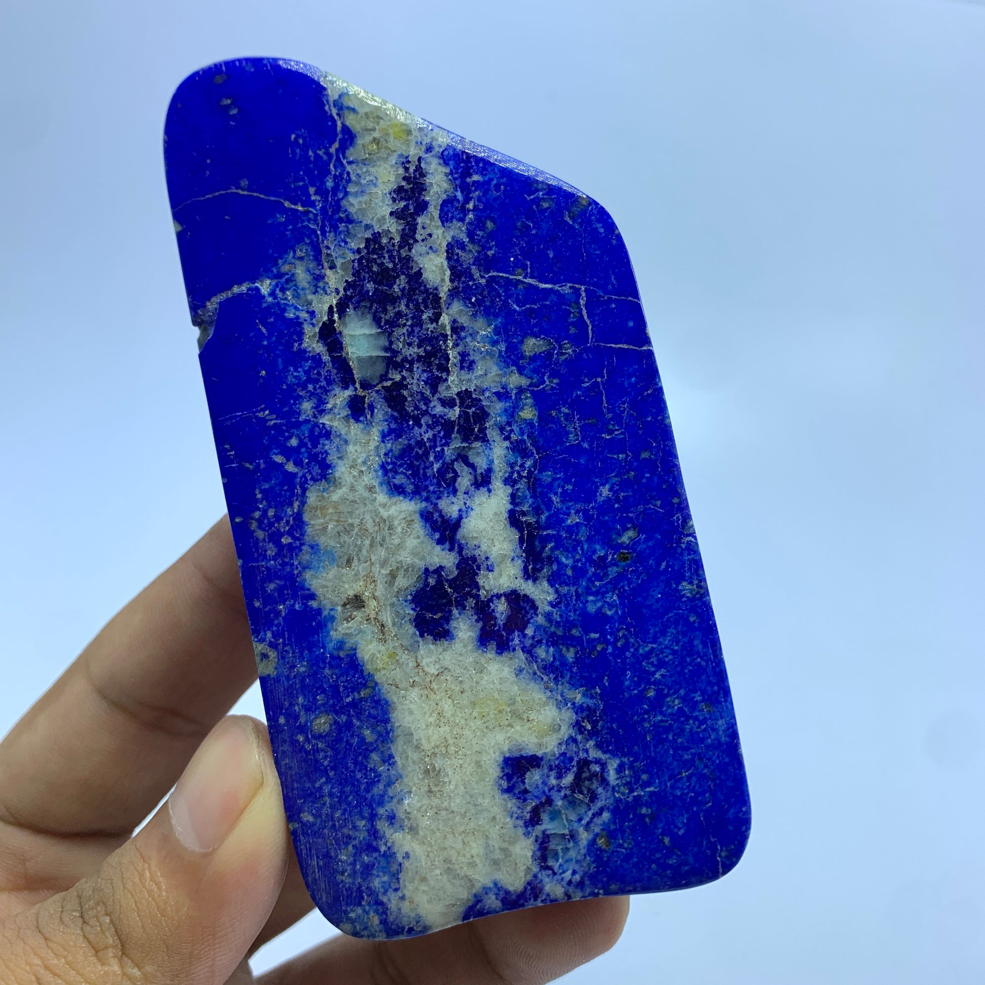 Lapis Lazuli Slab, 780 Carats, Afghanite Inclusion, Fluorescent Mineral, Polished Slab, Afghanistan Mineral, Rare Mineral, Third Eye Chakra, Collector Specimen, Investment Stone, Lapis Lazuli, Display Slice, Crystal Dimensions