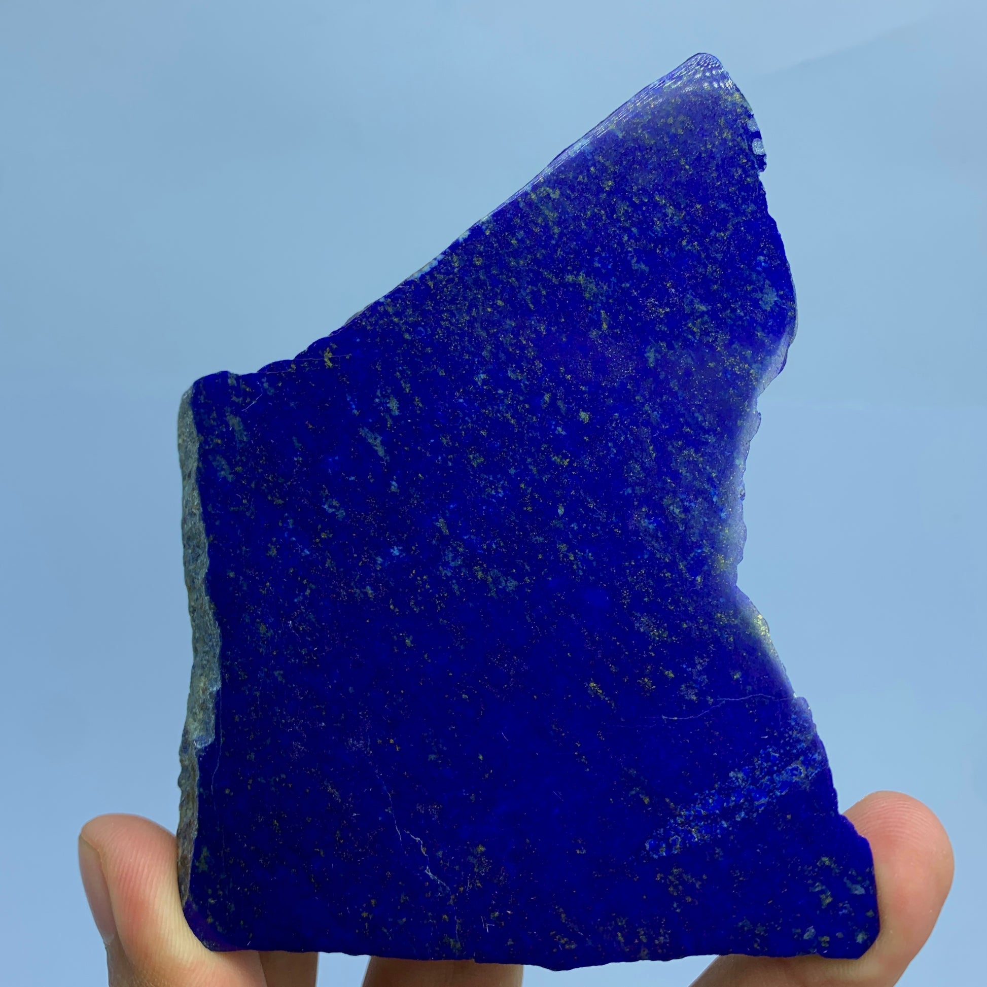 Lapis Lazuli Slab, 550 Carats, Afghan Lapis, AAA Grade, Polished Slice, Pyrite Inclusion, Royal Blue, Third Eye Chakra, Collector Gem, Display Mineral, Wisdom Stone, Afghan Origin, Investment Stone