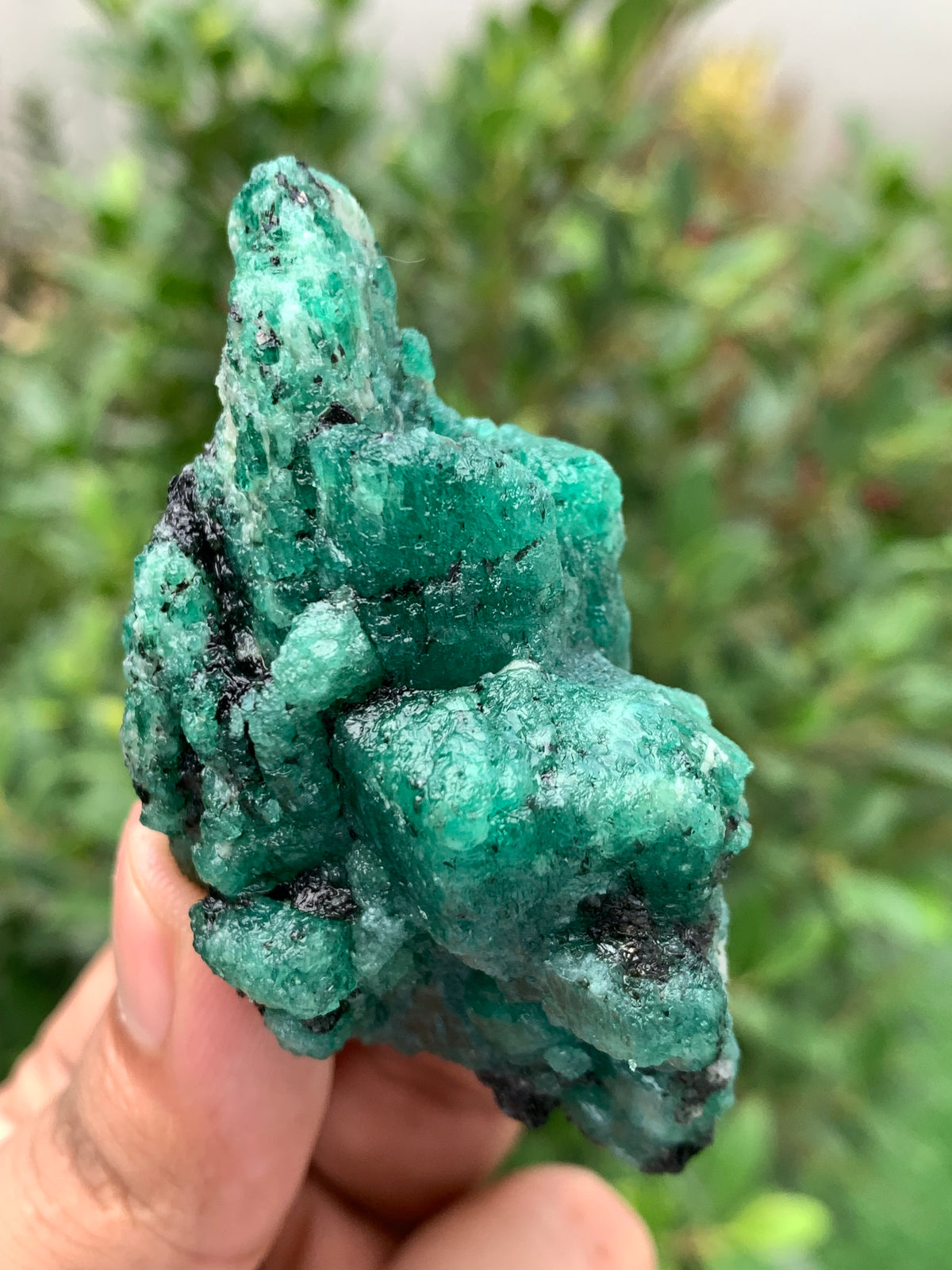 Natural Green Emerald on Matrix from Chitral Pakistan – Rough Emerald Crystal Cluster – Collector Mineral Specimen – 83g