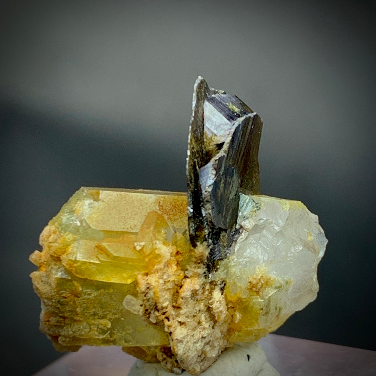 Quartz inside Brookite Brookite Crystal, 28.50 Carats, Quartz Matrix, Rare Mineral, Titanium Dioxide, Brookite on Quartz, Crystal Specimen, Miniature Specimen, High Energy, Collector Gem, TiO2 Crystal, Crystal Dimensions, Natural Mineral