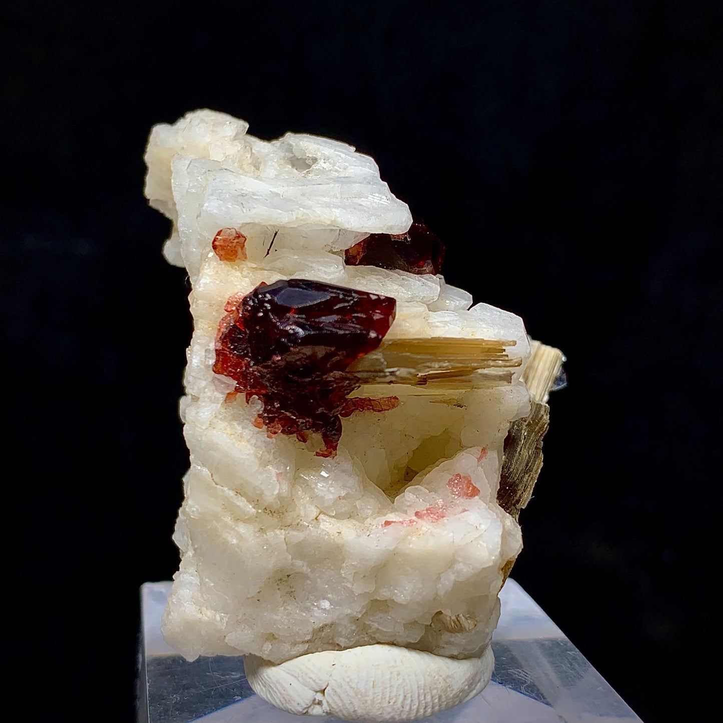 Rhodolite Garnet, Garnet in Matrix, Pakistan Mineral, Heart Chakra, Feldspar, Mica, Pegmatite Mineral, Collector Specimen, Miniature Specimen, Gemstone Crystal, Mineral Association