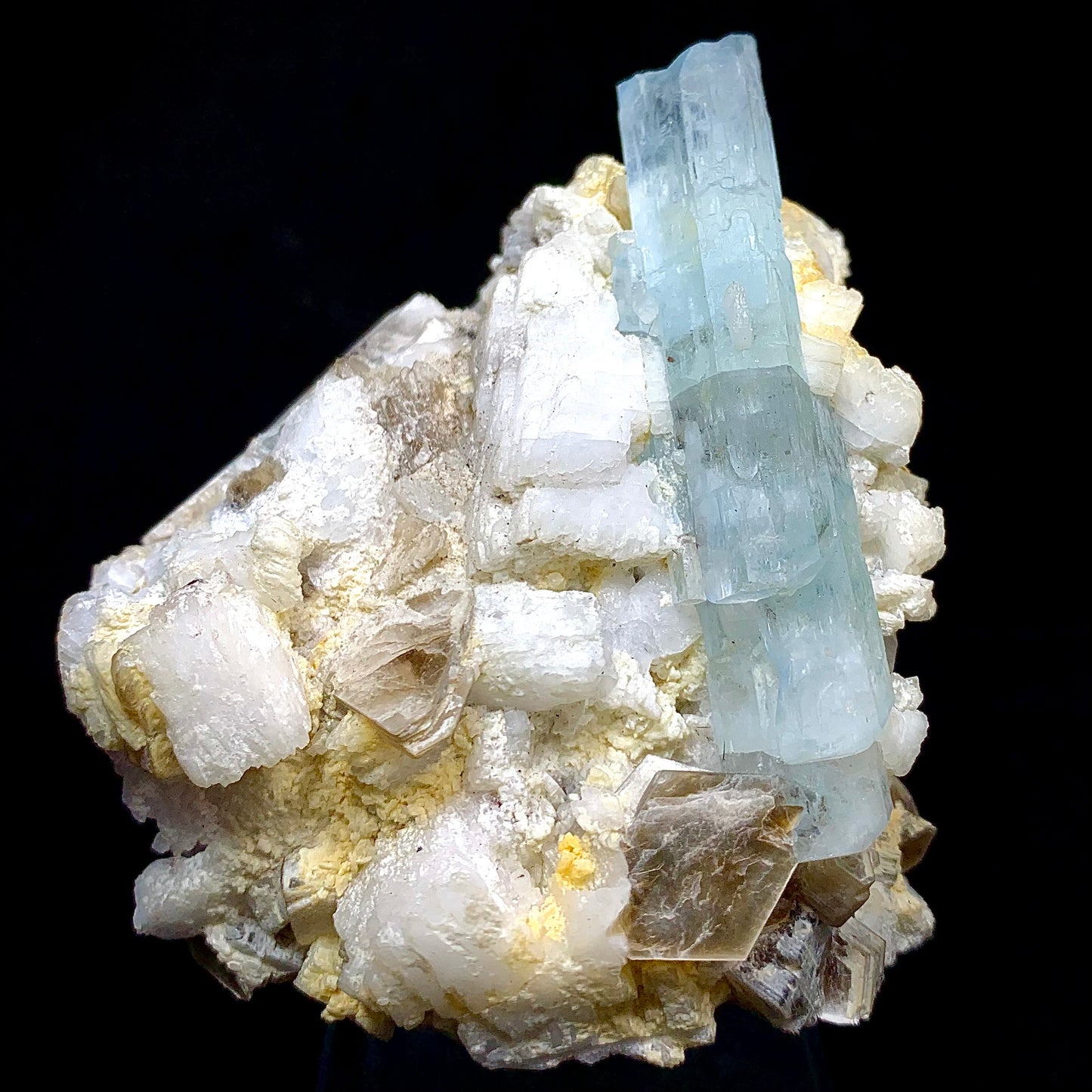 Aquamarine Crystal, Beryl in Matrix, Pakistan Mineral, Throat Chakra, Feldspar, Mica, Pegmatite Mineral, Collector Specimen, Investment Stone, Aesthetic Cluster, Natural Matrix