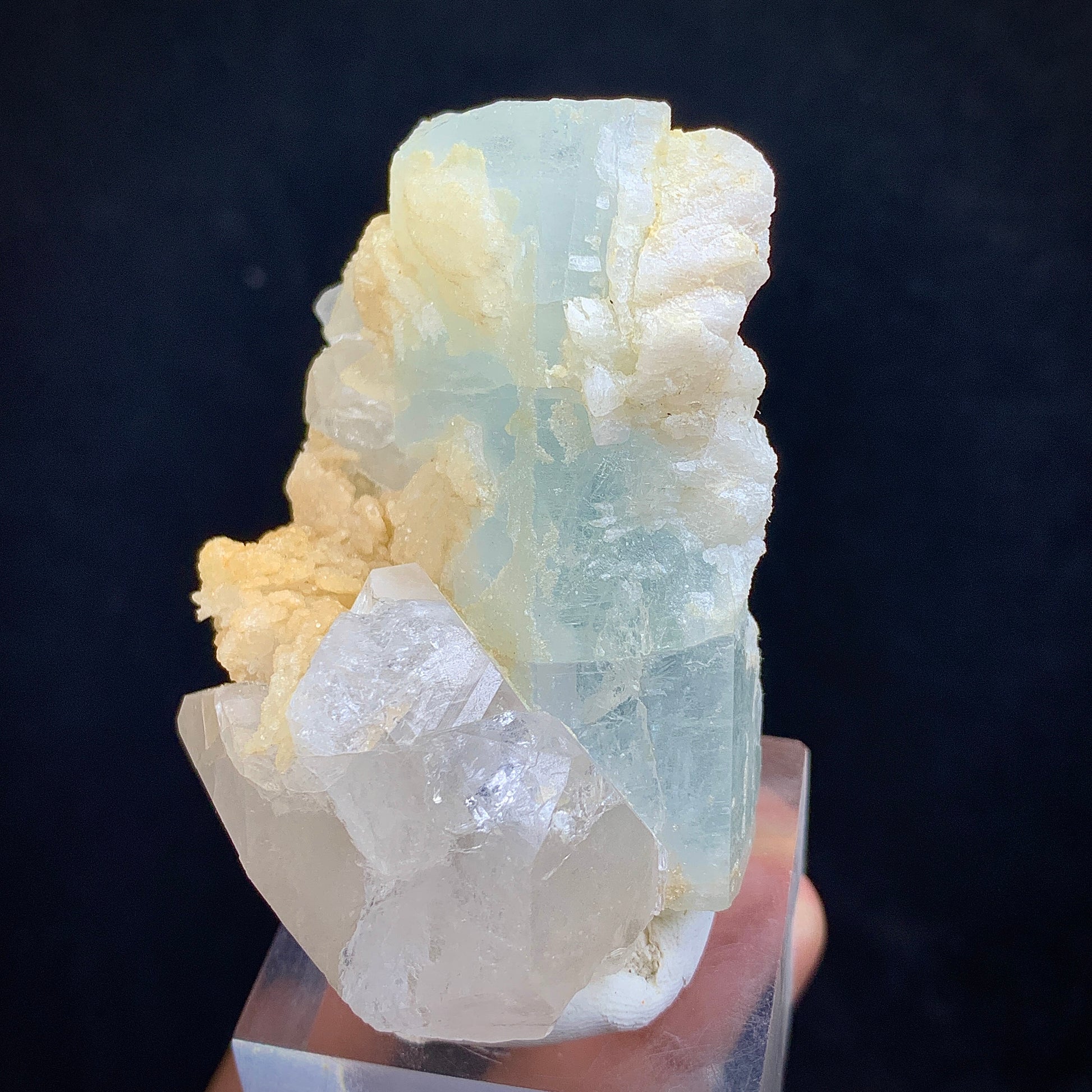 Aquamarine Crystal, Beryl in Matrix, 545 Carats, 109 Grams, Pakistan Mineral, Throat Chakra, Communication Stone, Collector Specimen, Aesthetic Cluster, Natural Matrix, Pegmatite Mineral, Crystal Dimensions