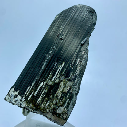Black Tourmaline, Schorl Crystal,  Epidote Inclusion, Rare Mineral, Large Crystal, Grounding Stone, Healing Crystal, Collector Specimen, Investment Stone, Tourmaline Crystal, Mineral Association, Crystal Dimensions