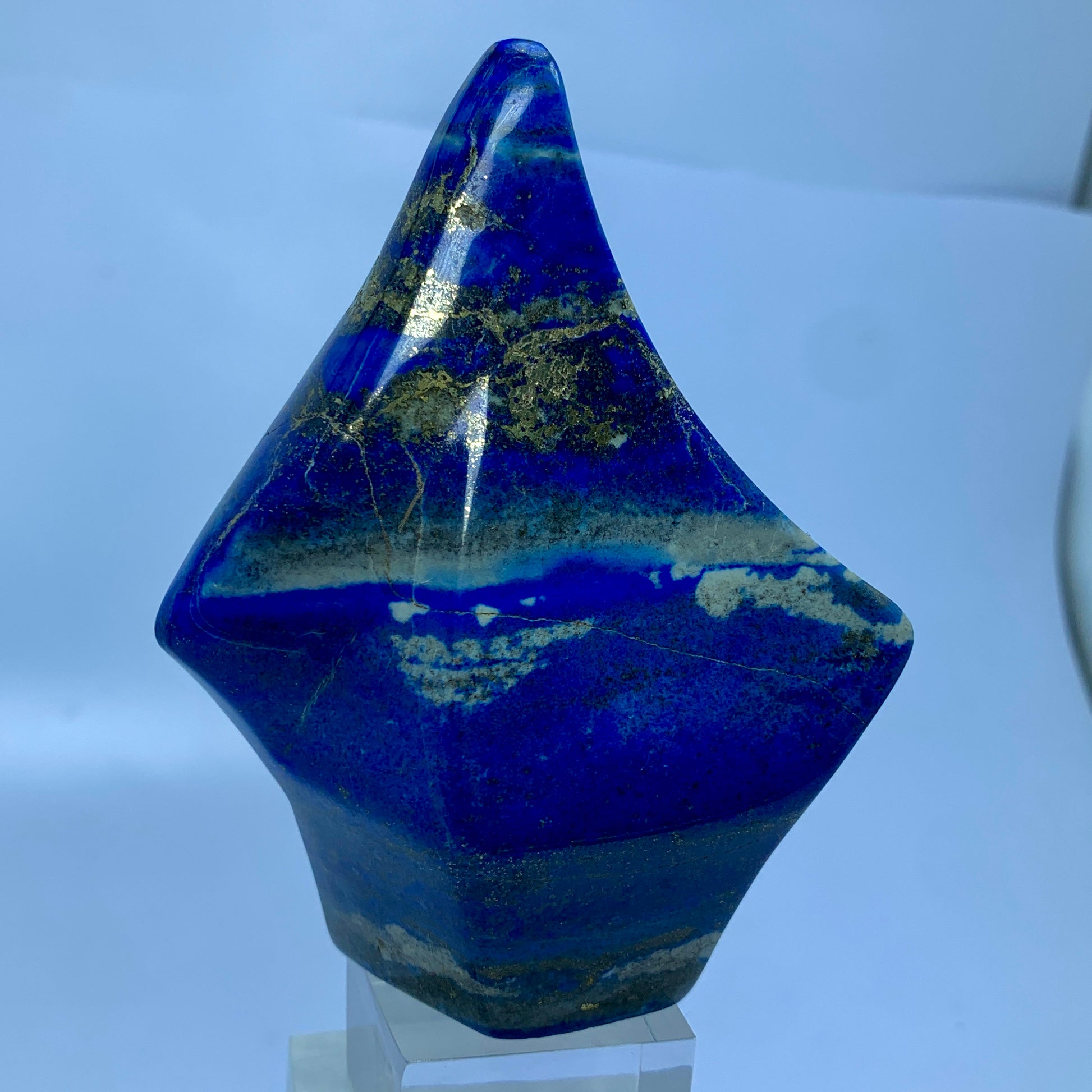 Lapis Lazuli Slab, 1305 Carat, Polished Lapis, Royal Blue, Golden Pyrite, Afghanistan Gemstone, Freeform Decor, Large Lapis, Wisdom Stone, Collector Slab