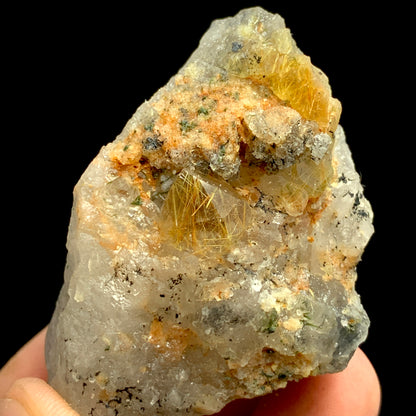 Rutile Quartz, Warsak Mine, Copper Rutile, Golden Rutile, Terminated Crystal, Lepidolite Matrix, 450 Carat, Pakistan Specimen, Rare Mineral, Collector Specimen, Rutile on Matrix