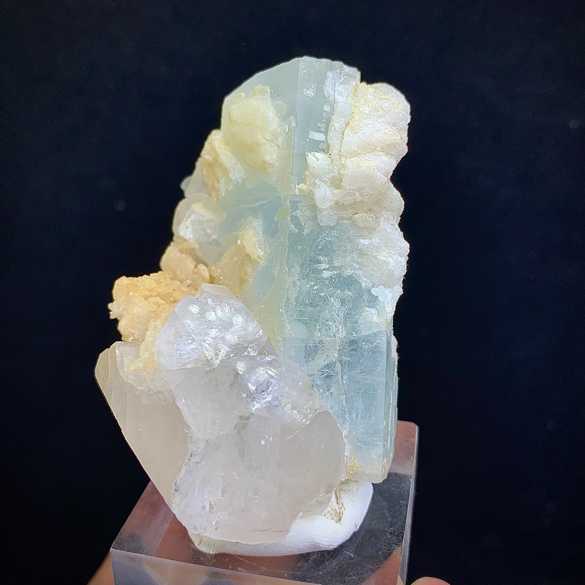 Aquamarine Crystal, Beryl in Matrix, 545 Carats, 109 Grams, Pakistan Mineral, Throat Chakra, Communication Stone, Collector Specimen, Aesthetic Cluster, Natural Matrix, Pegmatite Mineral, Crystal Dimensions