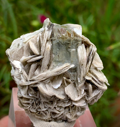 21g Natural Blue Aquamarine Crystal on Muscovite Mica Matrix from Pakistan