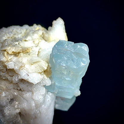 Aquamarine Crystal, Beryl in Matrix, Pakistan Mineral, Throat Chakra, Feldspar, Mica, Pegmatite Mineral, Collector Specimen, Investment Stone, Aesthetic Cluster, Natural Matrix