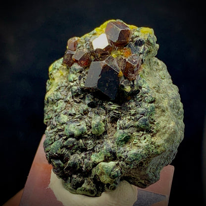 Andradite Garnet, Garnet Cluster, 160 Carats, Biotite Mica, Skardu Pakistan, Pegmatite Mineral, Dark Mineral, Black Garnet, Collector Specimen, Aesthetic Cluster, Miniature Specimen, Crystal Dimensions, Natural Specimen