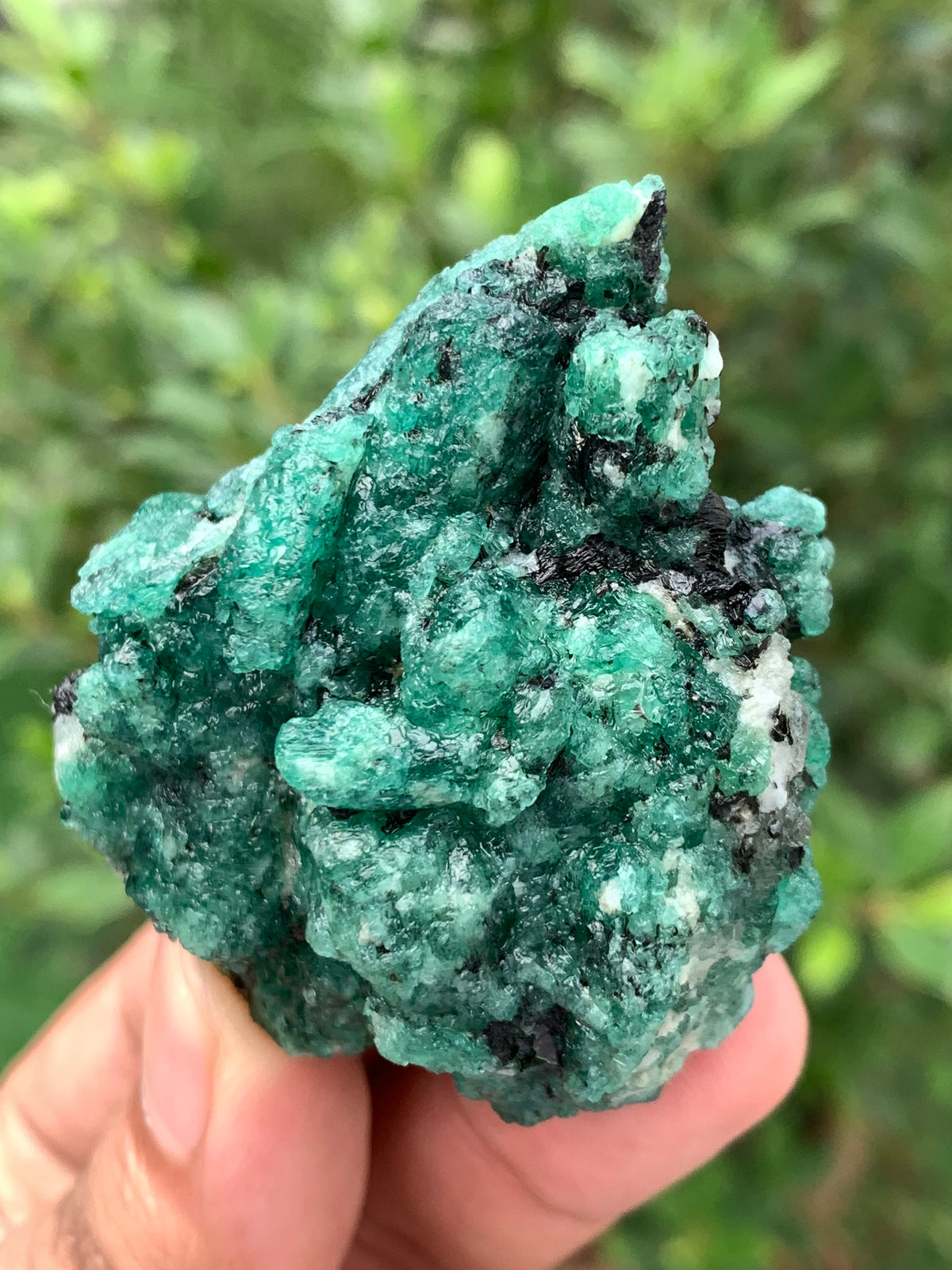 Natural Green Emerald on Matrix from Chitral Pakistan – Rough Emerald Cluster Specimen – Collector Mineral – 86g