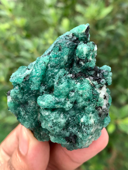 Natural Green Emerald on Matrix from Chitral Pakistan – Rough Emerald Cluster Specimen – Collector Mineral – 86g
