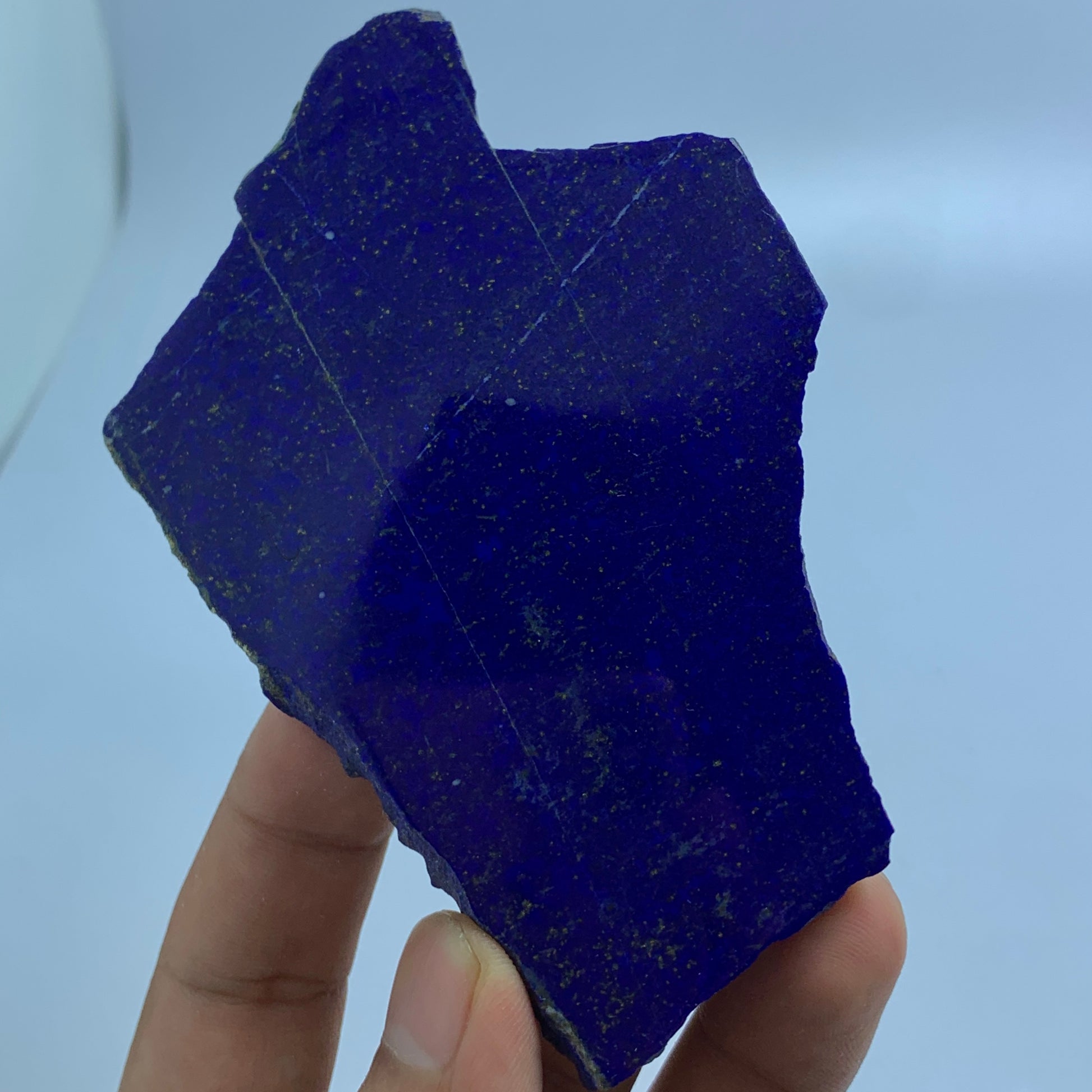 Lapis Lazuli Slab, 514 Carats, Afghan Lapis, Polished Slice, Royal Blue, Pyrite Inclusion, Third Eye Chakra, Collector Gem, Display Mineral, Wisdom Stone, Investment Stone, Afghanistan Mineral, Crystal Dimensions