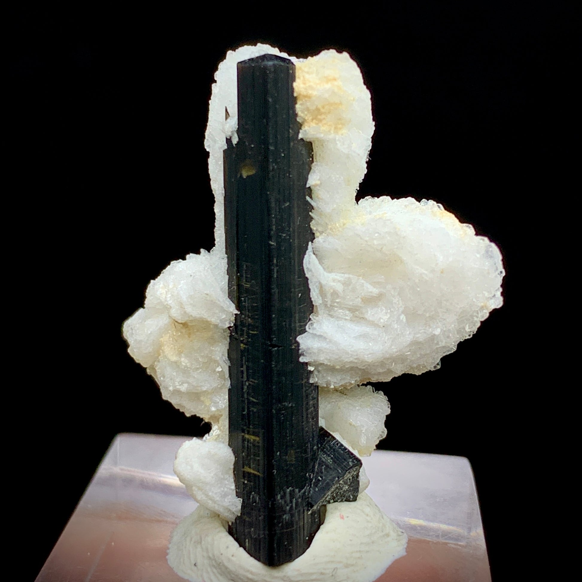 Schorl Tourmaline, Epidote Inclusion, 44.7 Carats, Albite Matrix, Pakistan Mineral, Black Tourmaline, Collector Specimen, Aesthetic Cluster, Miniature Specimen, Grounding Stone, Feldspar, Mineral Association, Crystal Dimensions