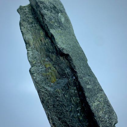 Black Tourmaline, Schorl Crystal,  Epidote Inclusion, Rare Mineral, Large Crystal, Grounding Stone, Healing Crystal, Collector Specimen, Investment Stone, Tourmaline Crystal, Mineral Association, Crystal Dimensions