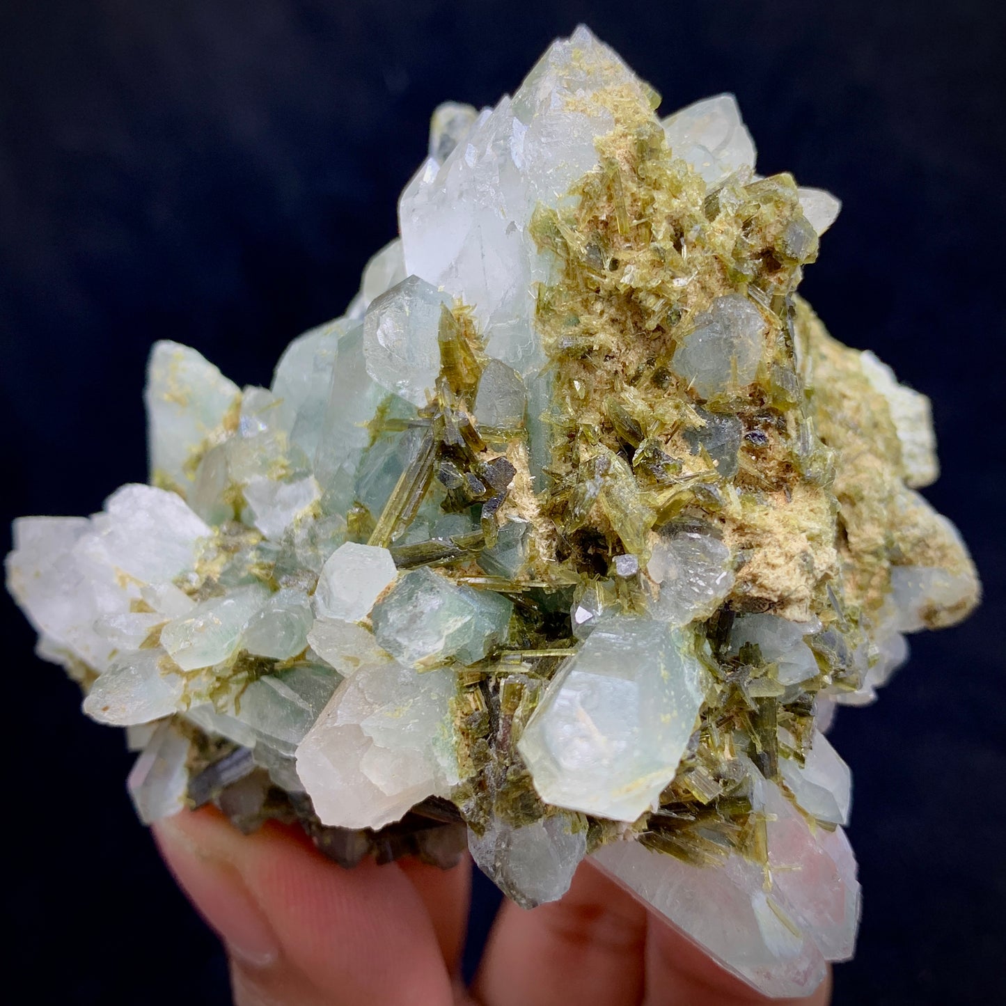 Epidote Crystal, Quartz Cluster,  Massive Mineral, Green Crystal, Heart Chakra, Abundance Stone, Collector Specimen, Investment Stone, Mineral Association, Crystal Dimensions, Natural Specimen