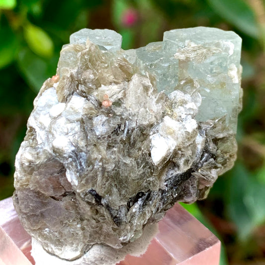 26 Grams Natural Aquamarine Crystal Specimen on Muscovite Mica Matrix from Pakistan