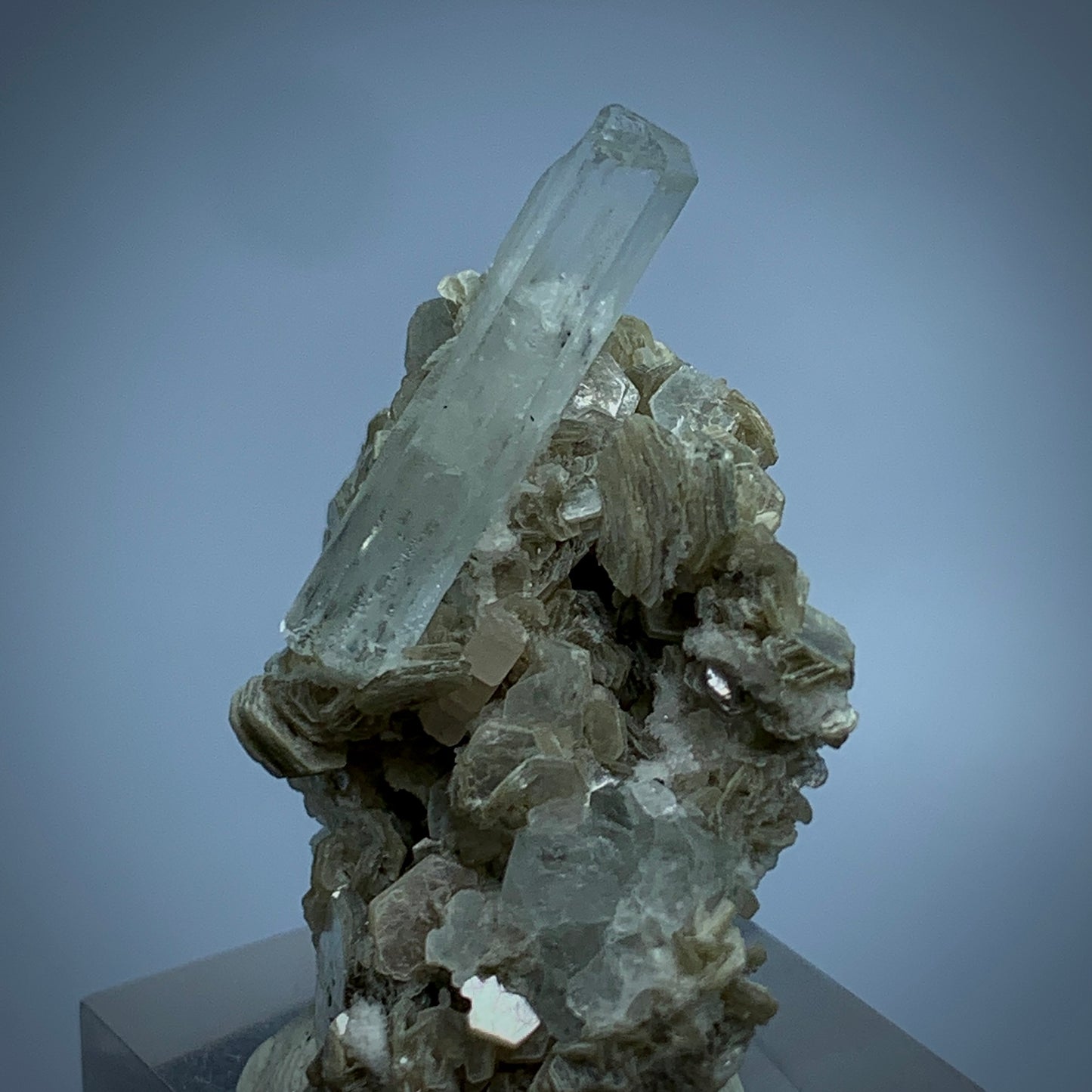 Aquamarine Crystal, Apatite, Muscovite Mica, 51 Carats, Mineral Association, Pegmatite Mineral, Throat Chakra, Beryl Crystal, Collector Specimen, Aesthetic Cluster, Miniature Specimen, Crystal Dimensions, Natural Specimen
