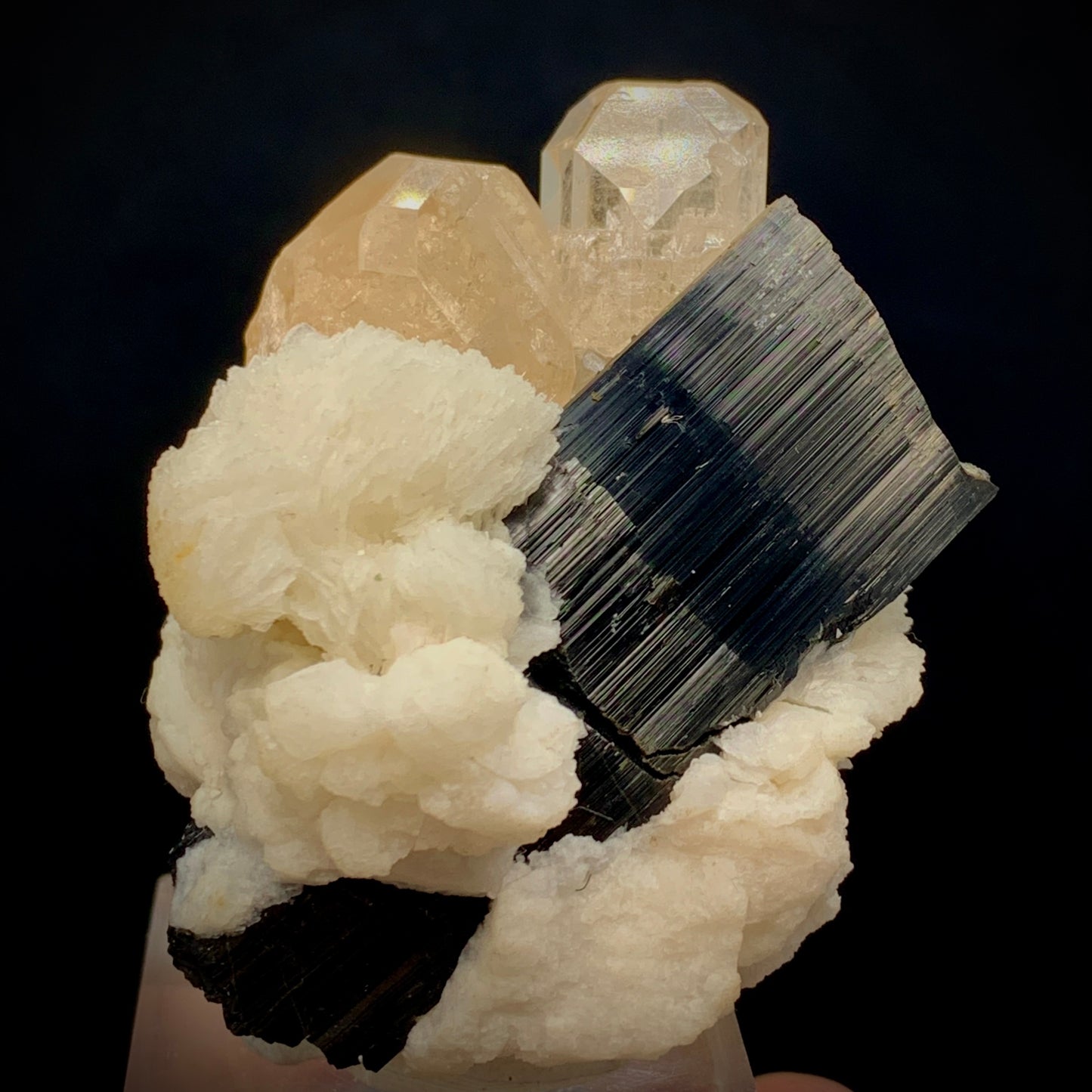 Topaz Crystal, 829 Carats, Topaz Twin, Double Terminated, Schorl, Black Tourmaline, Albite Matrix, Skardu Pakistan, Museum Grade, Investment Stone, Rare Mineral, Collector Specimen, Crystal Dimensions