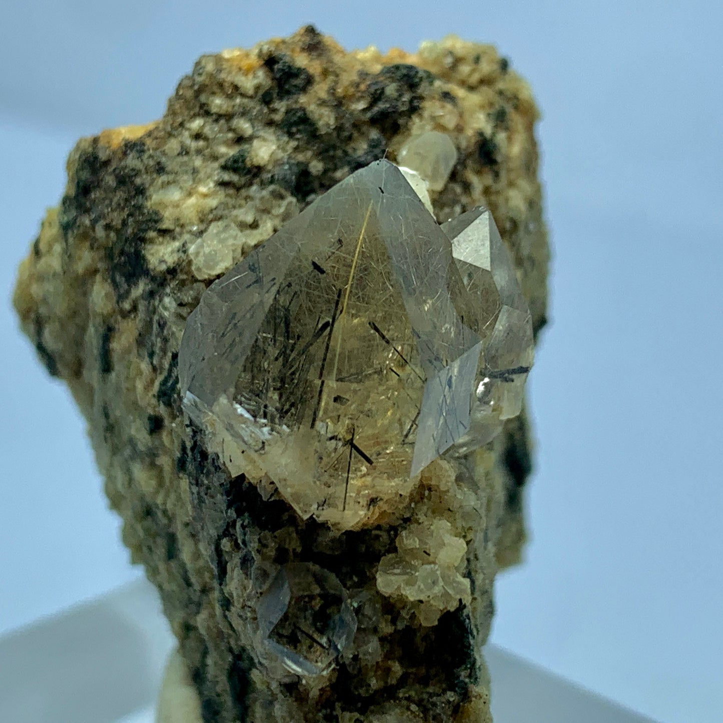 Rutilated Quartz, 208 Carat, Black Rutile, Copper Rutile, Terminated Crystal, Quartz on Matrix, Rare Rutile, Collector Grade, Mineral Specimen, Dual-Color Rutil
