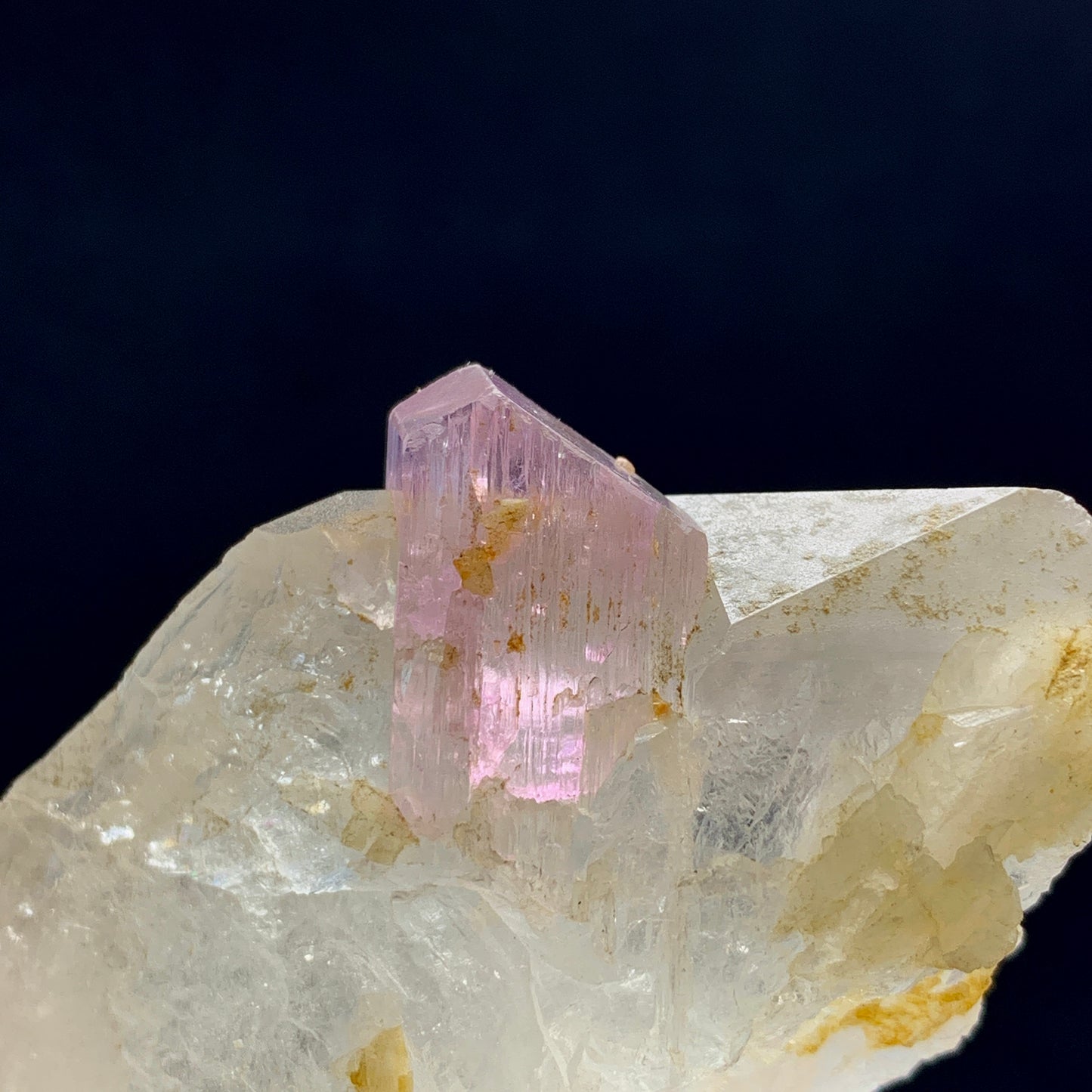 Kunzite on Quartz, 400 Carat, Afghanistan Crystal, Kunzite Matrix, Pink Spodumene, Quartz Cluster, Heart Chakra Stone, Collector Specimen, Aesthetic Crystal