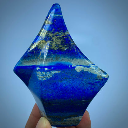 Lapis Lazuli Slab, 1305 Carat, Polished Lapis, Royal Blue, Golden Pyrite, Afghanistan Gemstone, Freeform Decor, Large Lapis, Wisdom Stone, Collector Slab