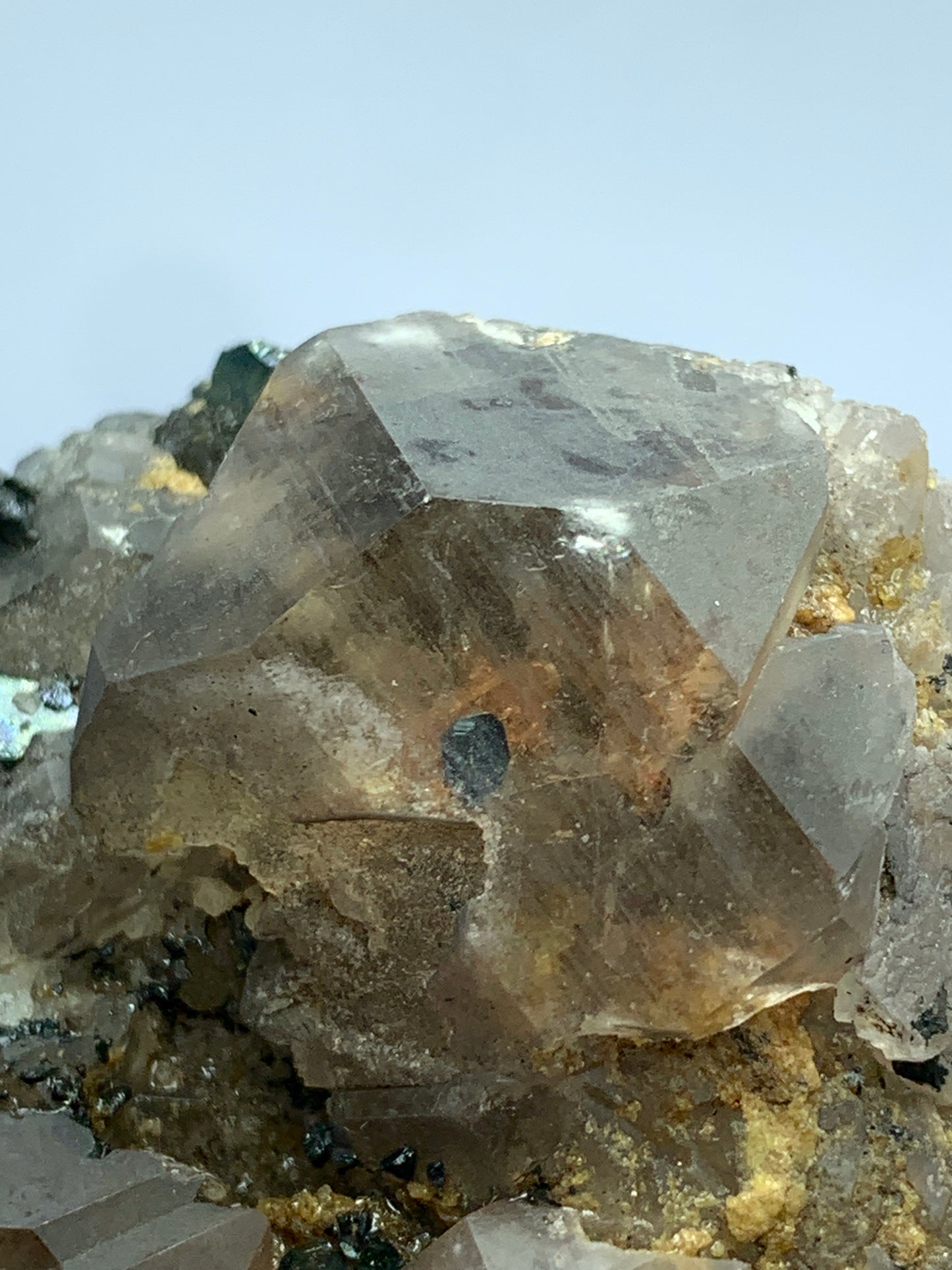 Smoky Quartz, Hematite Crystals, Quartz Cluster, 312 Carat, Terminated Quartz, Iridescent Mineral, Rainbow Quartz, Collector Grade, Grounding Stone, Root Chakra