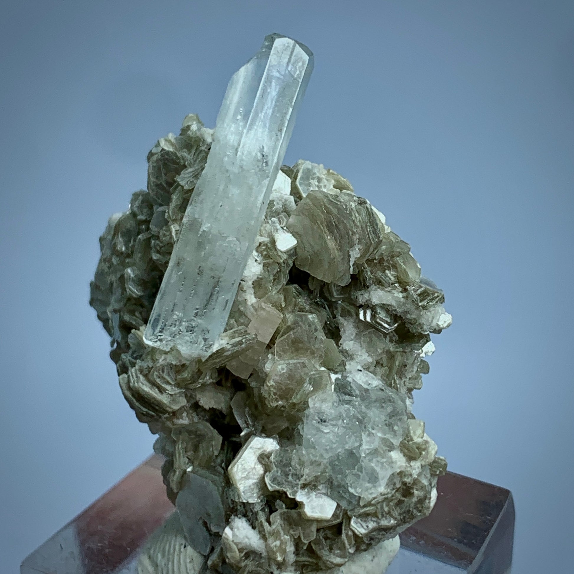 Aquamarine Crystal, Apatite, Muscovite Mica, 51 Carats, Mineral Association, Pegmatite Mineral, Throat Chakra, Beryl Crystal, Collector Specimen, Aesthetic Cluster, Miniature Specimen, Crystal Dimensions, Natural Specimen